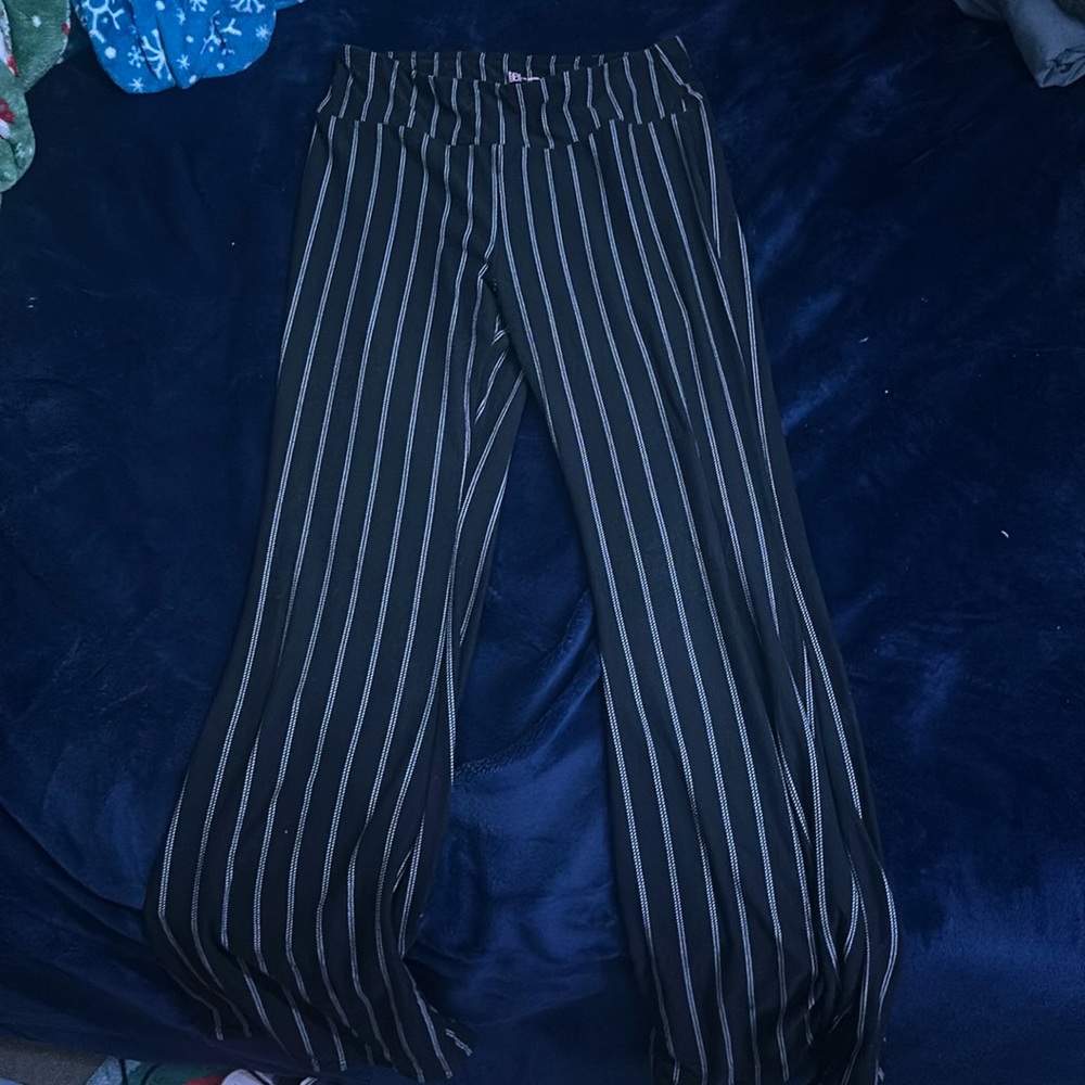 striped flare leggings